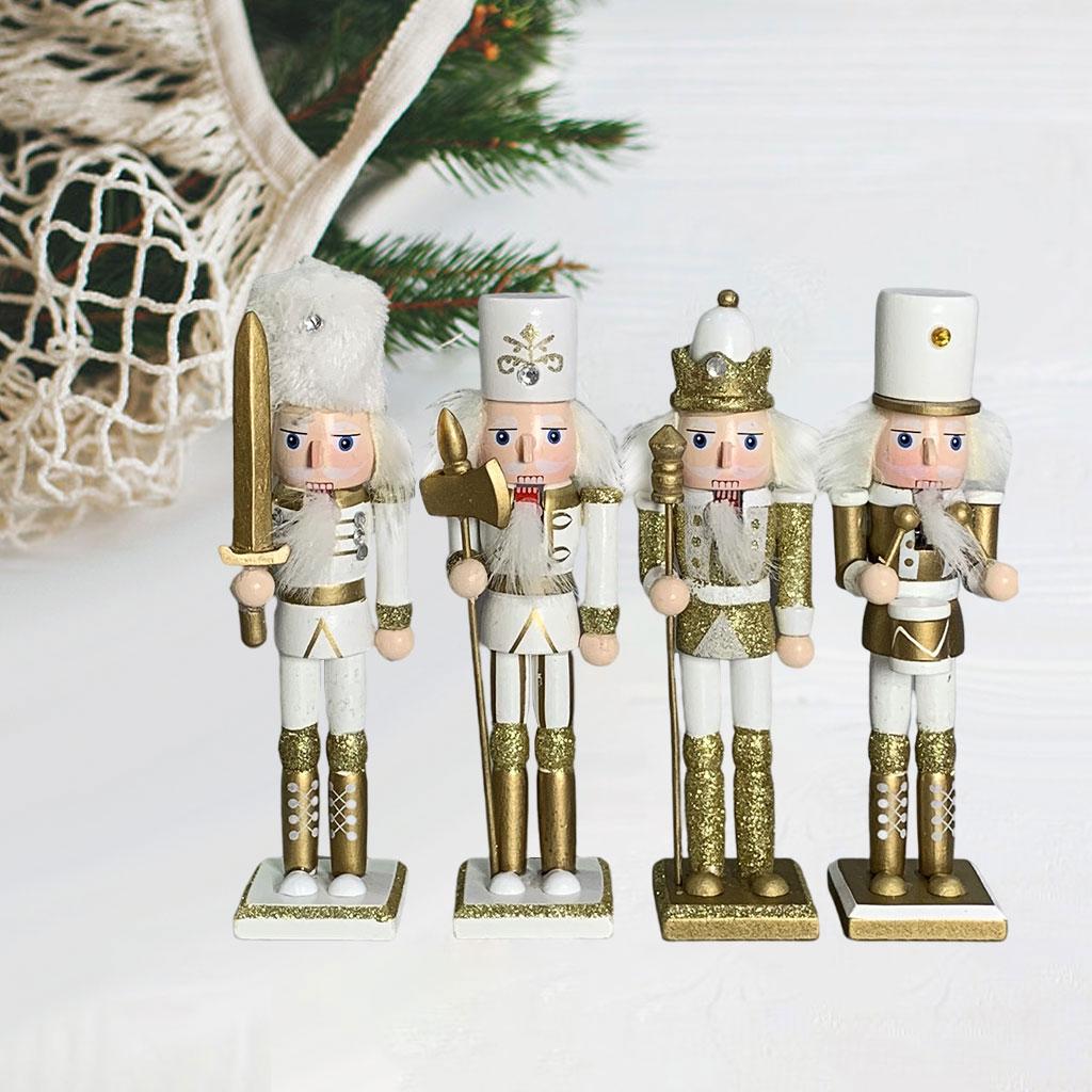 Nutcracker Figurine - 4x 18cm Nutcracker Figurine Handpainted for