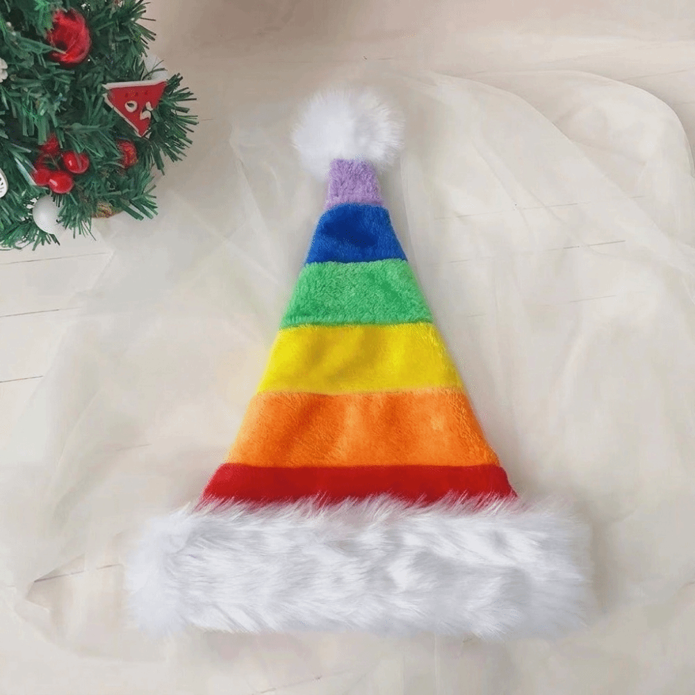 Simple Stripe Plush Christmas  - Santa Hat Plush 评论和价格