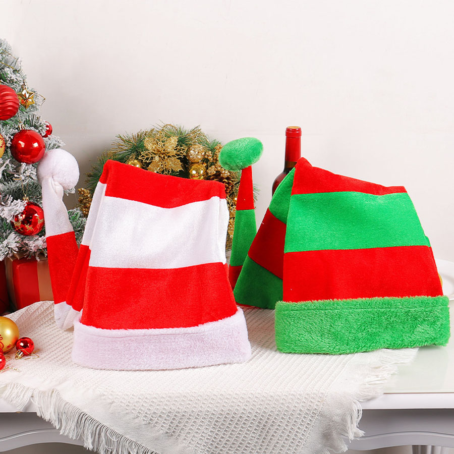 Long Striped Santa Hat with Wi - Santa Hat Plush 评论和价格