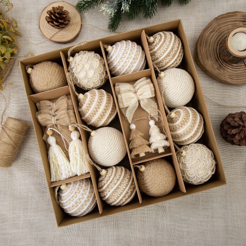 New 8CM Jute Rope Wrapped Chri - Gift Box Wrap Set 评论和价格