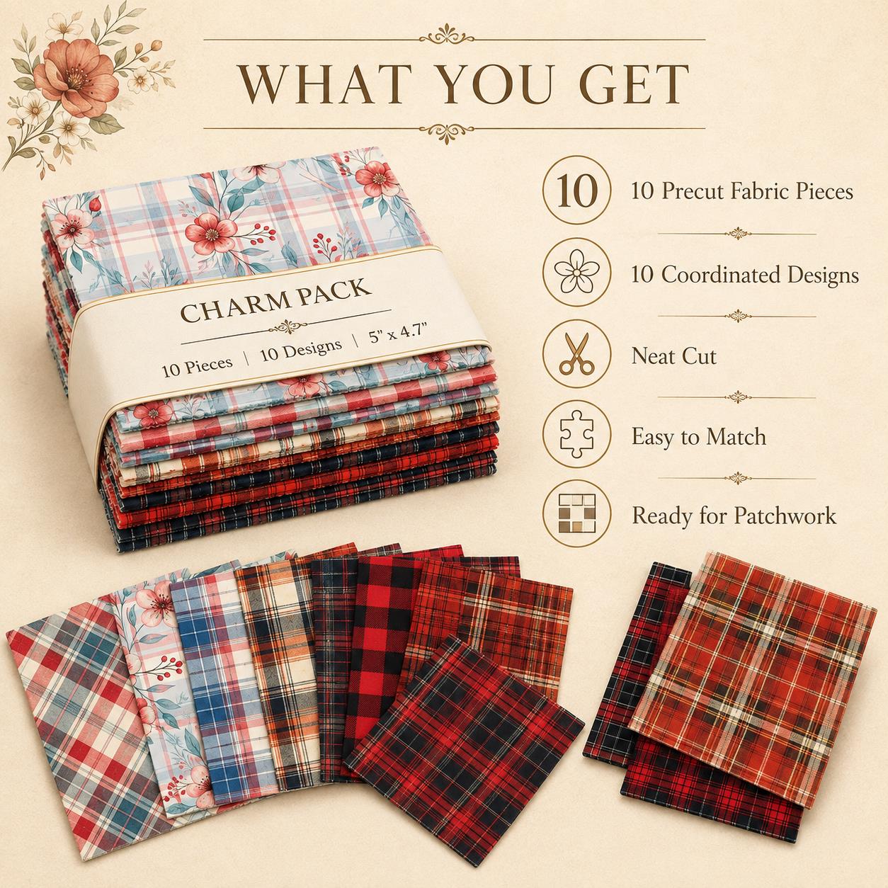 Pre-cut 10Pc/Set Christmas Pla - Christmas Throw Blanket 评论和价格