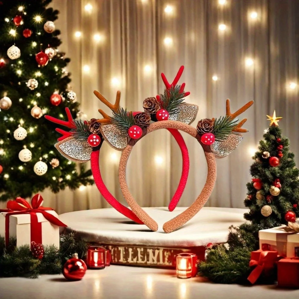 1Pc Christmas Headbands Christ - Reindeer Antlers Headband 评论和价格