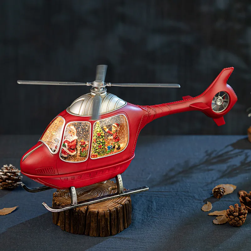 Rotating Helicopter Music Box  - Snow Globe Musical 评论和价格