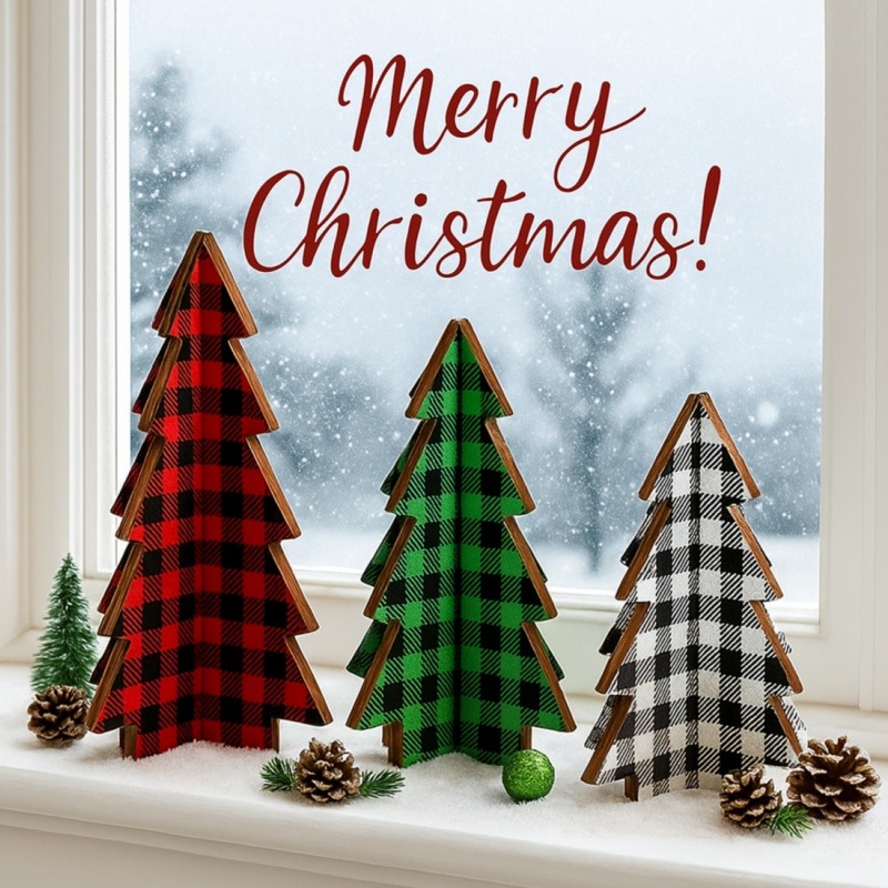 3 Pieces Christmas Decor Plaid - Christmas Throw Blanket 评论和价格