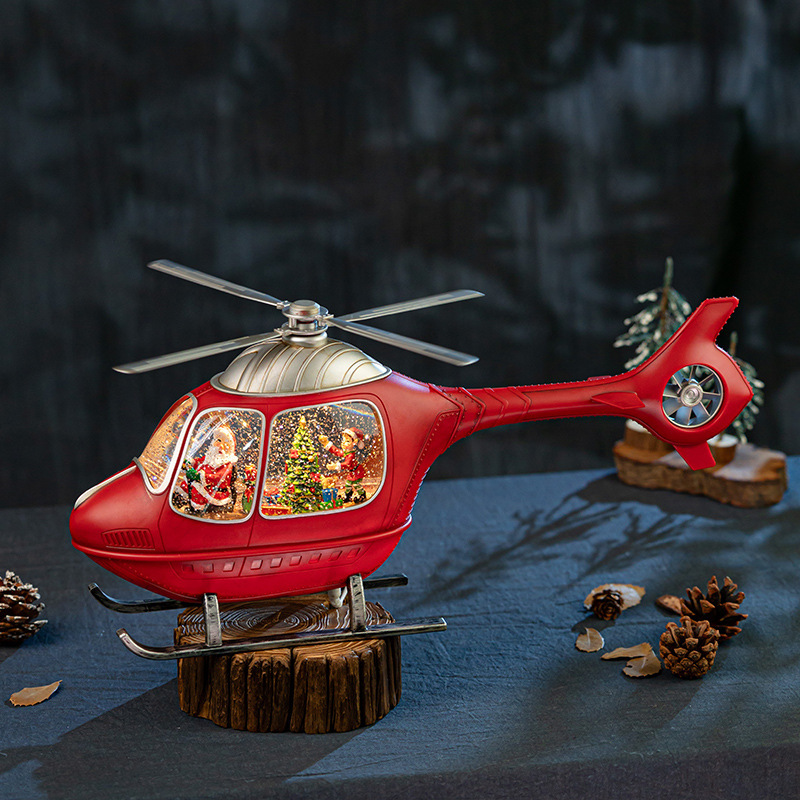 Christmas Helicopter Snow Glob - Snow Globe Musical 评论和价格
