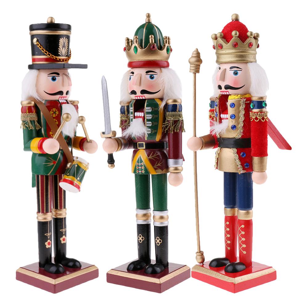 3Pcs/Lot 30cm Wooden Nutcracke - Nutcracker Figurine 评论和价格