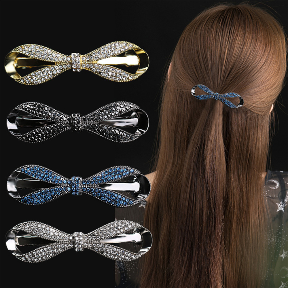 Exquisite Faux Crystal Bow Hai - Ribbon Bow Gift 评论和价格