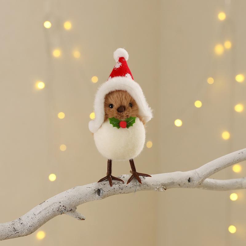 Christmas Plush Bird Ornaments - Santa Hat Plush 评论和价格