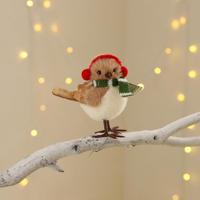 Christmas Plush Bird Ornaments - Santa Hat Plush 评论和价格
