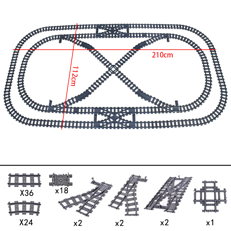 New City Train Tracks  7896 79 - Lego Set City 评论和价格