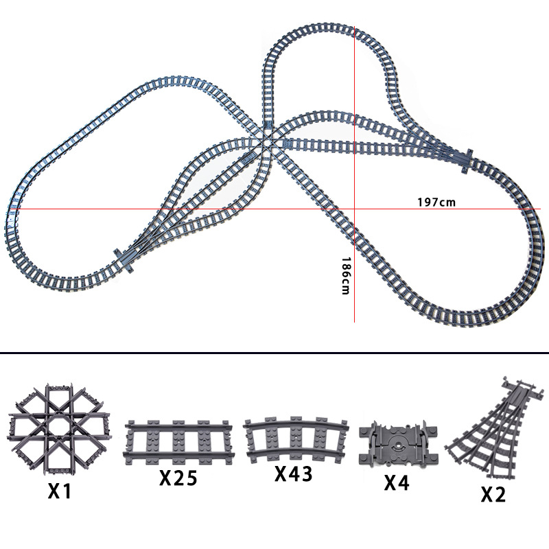 New City Train Tracks  7896 79 - Lego Set City 评论和价格