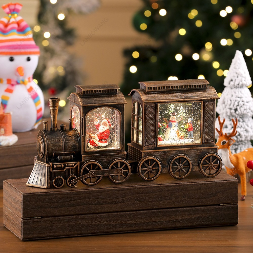 Christmas Locomotive Ornament, - Snow Globe Musical 评论和价格